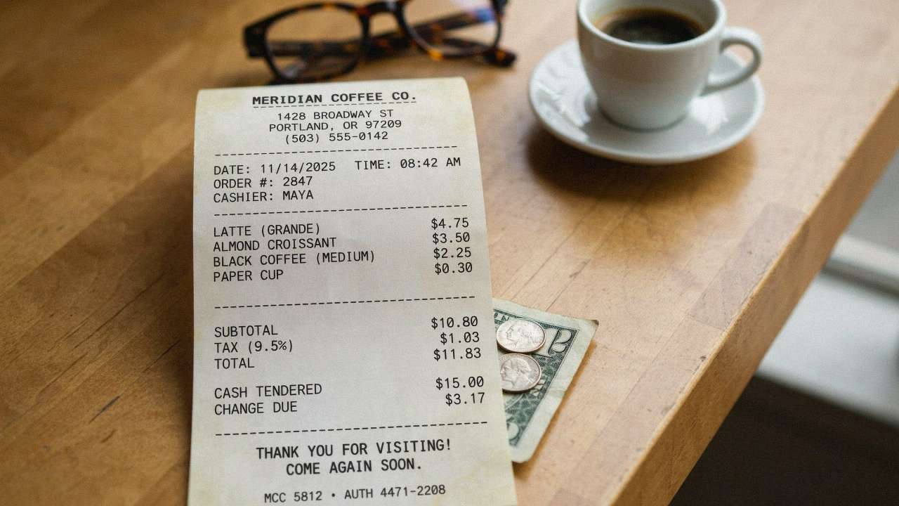 A receipt is what a business gives a customer after payment. It verifies the money arrived, which matters to both sides.
