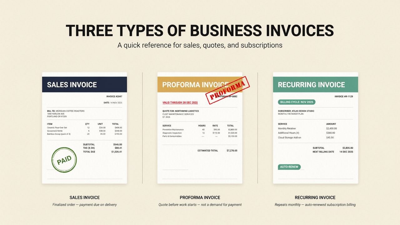 Types of invoice